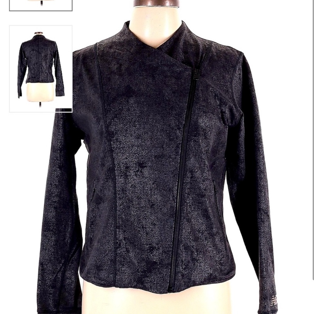 New Balance Faux leather moto jacket size S 2 4 women's active wear